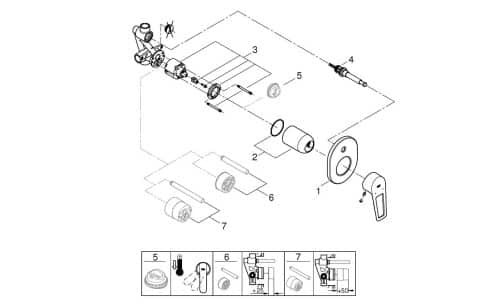 ⁦אינטרפוץ 4 דרך קומפלט GROHE BauLoop 29041001⁩ – תמונה ⁦2⁩